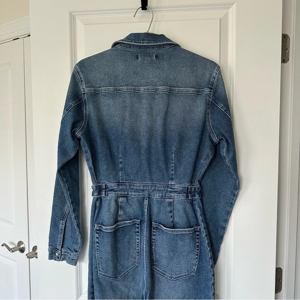 Good American Long Sleeve Denim Jean Jumpsuit - Picture 7 of 14